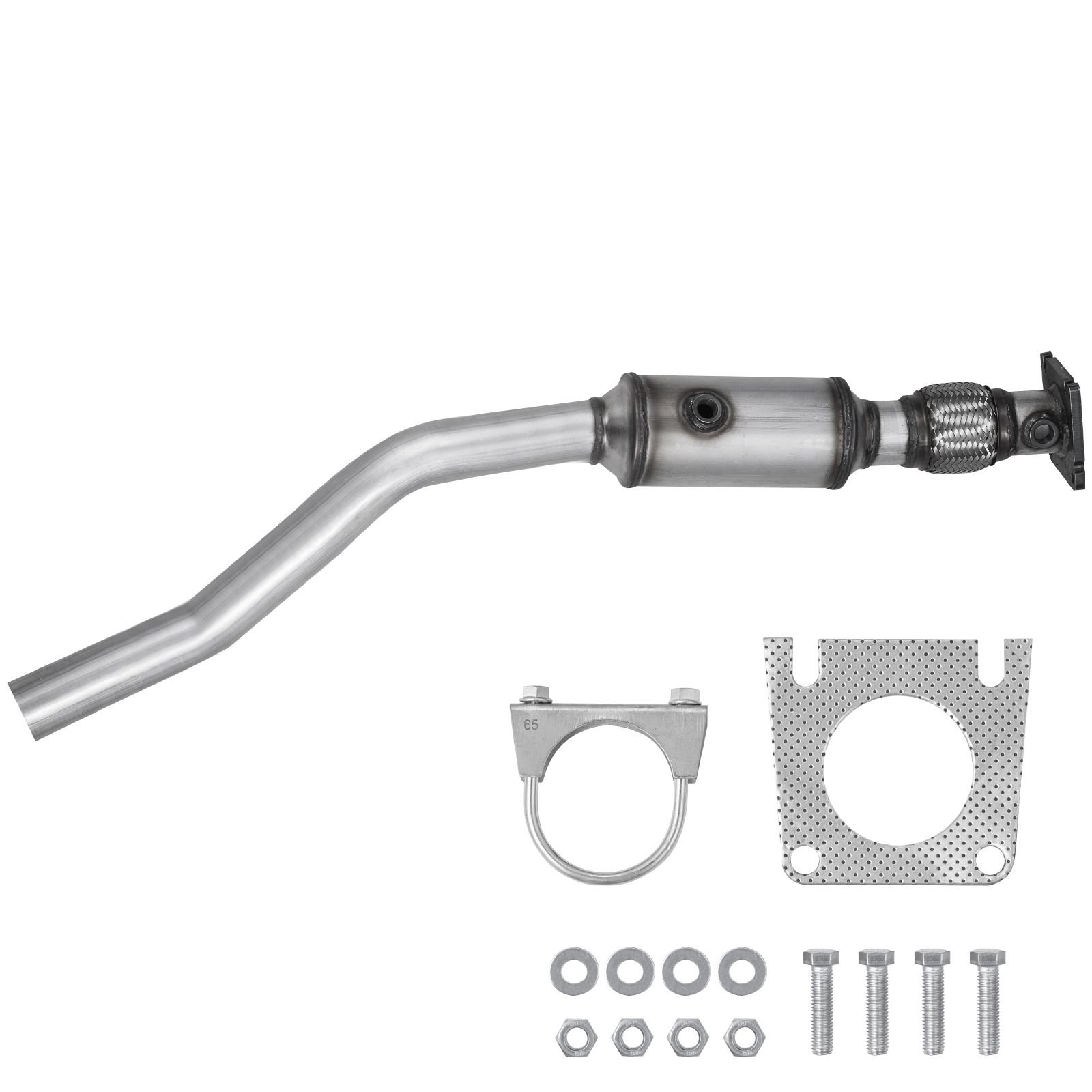 catalytic converter, compatible with chrysler 200 sebring/dodge avenger caliber journey /jeep compass patriot, 2.4l l4, front, replacement oe 54735, stainless steel, for exhaust gas purification
