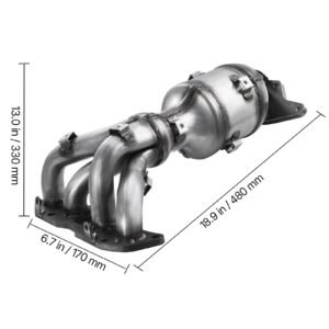 catalytic converter, compatible with nissan altima 2007 2008 2009 2010 2011 2012 2013 2.5l l4, front, replacement oe 674 933, stainless steel high flow converter, for exhaust gas purification
