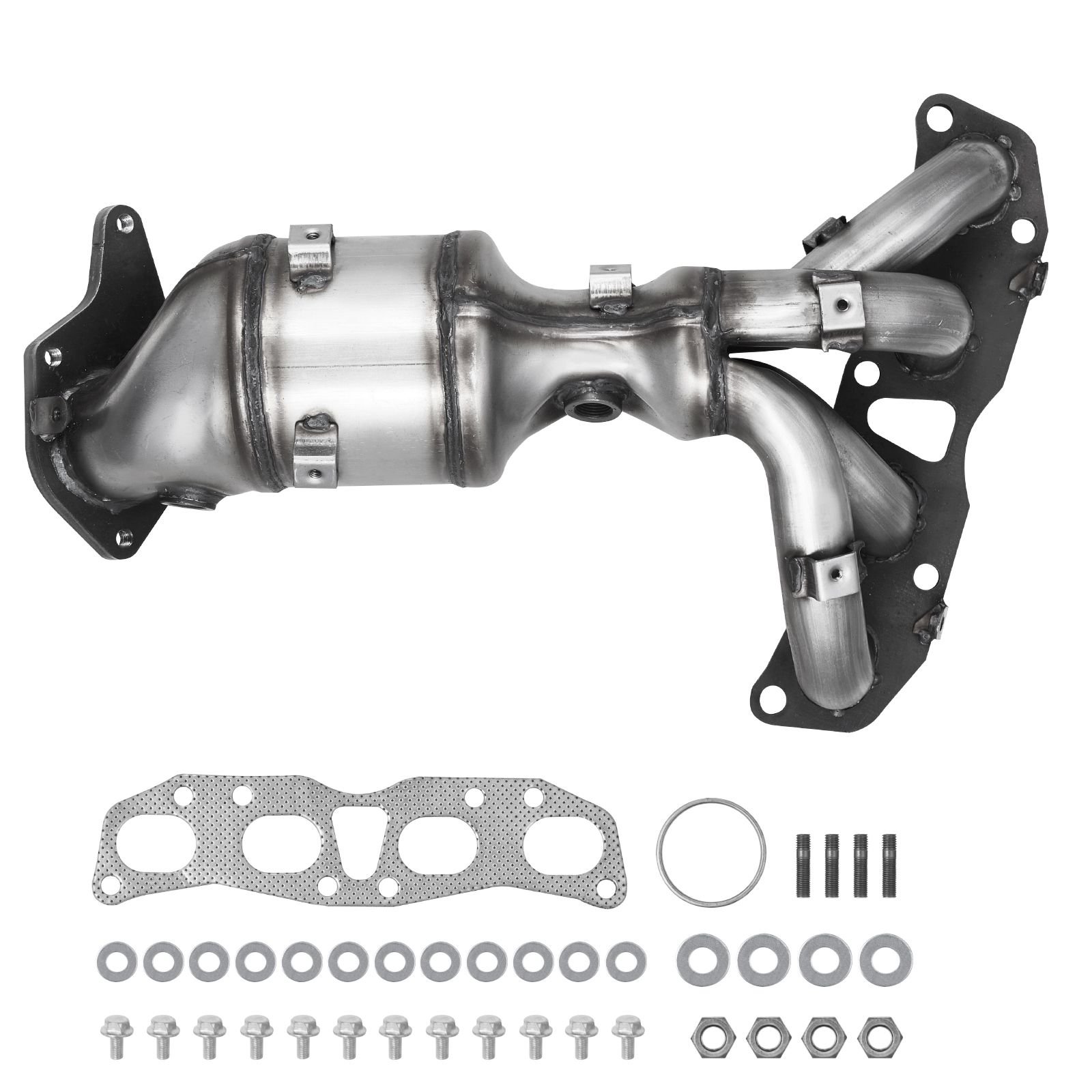 catalytic converter, compatible with nissan altima 2007 2008 2009 2010 2011 2012 2013 2.5l l4, front, replacement oe 674 933, stainless steel high flow converter, for exhaust gas purification