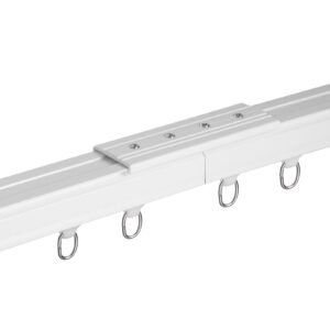 ceiling curtain track set, 8.9 ft/2.7 meter, sliding ceiling track system for curtains, room divider curtain track ceiling/wall mounted for living room bedroom with hooks and hardware, white
