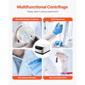 centrifuge machine, 100 1900xg rcf electric laboratory centrifuge machine with 1 rotor for 2/5/10/15ml tube capacity, low speed 500 4000rpm with timer, widely used in various experiments