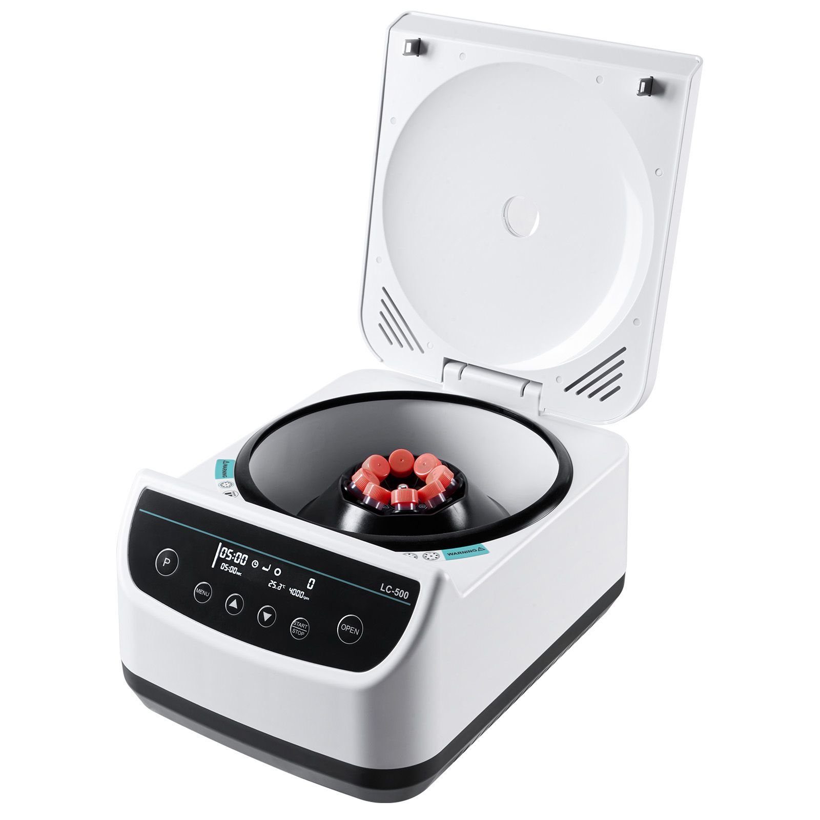 centrifuge machine, 100 1900xg rcf electric laboratory centrifuge machine with 1 rotor for 2/5/10/15ml tube capacity, low speed 500 4000rpm with timer, widely used in various experiments