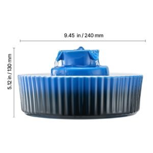 ceramic cat water fountain, 2.1l/71oz cupcake pet fountain, porcelain cat water dispenser with ultra quiet pump, 360° drinking area and multi layer filtration system, for cats and dogs (blue)
