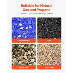 ceramic fire pebble stones, 1 2 inch 48 pcs lava rocks, reusable fire pit stones indoor and outdoor use, decorative firepit rocks for propane/gas fireplace, stove, courtyard, camping