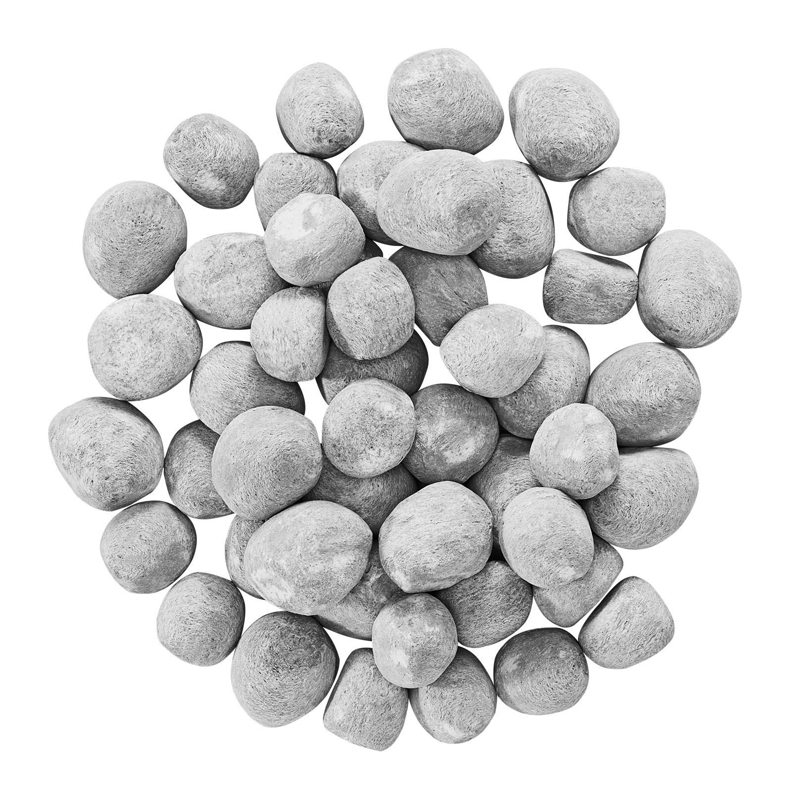 ceramic fire pebble stones, 1 2 inch 48 pcs lava rocks, reusable fire pit stones indoor and outdoor use, decorative firepit rocks for propane/gas fireplace, stove, courtyard, camping