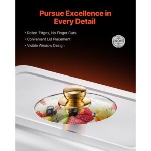 chafing dish buffet set, 4 qt 2 pack, stainless steel chafer with 4 half size pans, rectangle catering warmer server with glass lid water pan folding stand fuel holder, for wedding party banquet