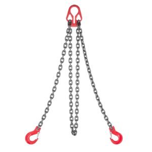 chain sling, 5/16 in x 10 ft lifting chains with 2 leg grab hooks, heavy duty g80 alloy steel lifting sling, 7000lbs capacity, adjustable engine chain hoist lifts for cargo security towing