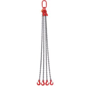 chain sling, 5/16 inch x 5 ft lifting chains with hooks, g80 engine chain hoist lifts, 11000 lbs/5 ton lifting sling chains for engine hoist, engine lift chain with 4 leg grab hooks & adjusters