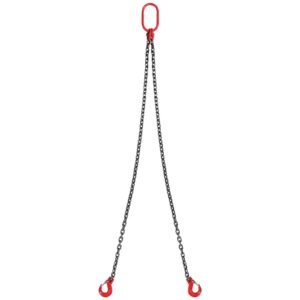 chain sling, 5/16 inch x 5 ft lifting chains with hooks, g80 engine chain hoist lifts, 6600 lbs/3 ton capacity lifting sling chains for engine hoist, engine lift chain with 2 leg grab hooks