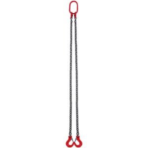 chain sling, 5/16 inch x 5 ft lifting chains with hooks, g80 engine chain hoist lifts, 6600 lbs/3 ton capacity lifting sling chains for engine hoist, engine lift chain with 2 leg grab hooks