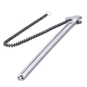 chain wrench, 48 inch chain pipe wrench, 13.4 inch diameter capacity, crv reversible pipe fitting tool wrench with high strength jaw and ergonomic handle, for pipe installation and car repair