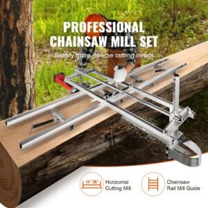 Chainsaw Mill and Rail Mill Guide System, Portable Sawmill 14"-36" Guide Bar, 9ft Aluminum Saw Milling Rail Guide with Chainsaw Planking Mill for Woodworkers and Carpenters