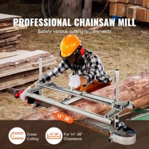 chainsaw mill, portable sawmill 14" 36" guide bar, galvanized steel chainsaw planking mill with 0.2" 11.81" cutting thickness, wood lumber cross cutting saw mill for builders and woodworkers
