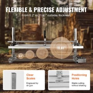 chainsaw mill, portable sawmill 14" 36" guide bar, galvanized steel chainsaw planking mill with 0.2" 11.81" cutting thickness, wood lumber cross cutting saw mill for builders and woodworkers