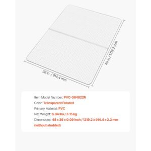 chair mat, 36 x 48 inch office chair mat for carpeted floors, plastic floor protector rug with studded, non slip & easy to clean, smooth glide under desk rug for home office (rectangular)