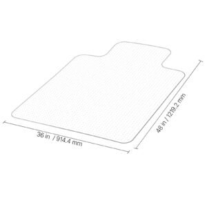 chair mat with lip, 36 x 48 inch office chair mat for low pile carpeted floors, clear floor protector rug with studded, non slip & easy to clean, smooth glide under desk rug for home office
