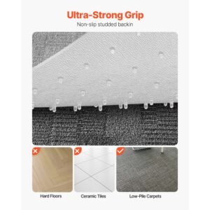 chair mat with lip, 36 x 48 inch office chair mat for low pile carpeted floors, plastic floor protector rug with studded, non slip & easy to clean, smooth glide under desk rug for home office