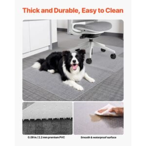 chair mat with lip, 36 x 48 inch office chair mat for low pile carpeted floors, plastic floor protector rug with studded, non slip & easy to clean, smooth glide under desk rug for home office