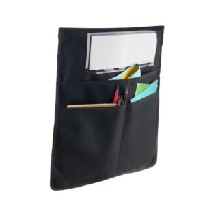 chair pockets for classroom, 24 pack, 14 x 15 inches chairback buddy pocket with name tag, back of chair organizer for kids in classroom, kindergarten, school, and home, black