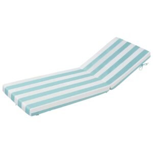 chaise lounge cushion, 80 x 26 x 4 in, set of 2 outdoor lounge chair cushions, waterproof & fade resistant sun lounger cushions with ties, patio lounger pads for pool deck, green & white stripes