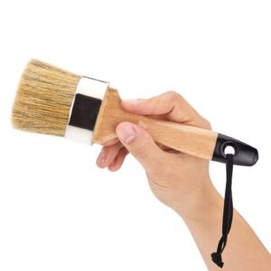 chalk wax paint brush, 4 piece wax paint brush, chalk paint brushes for furniture, acrylic paint,milk paint,home decor, natural bristle round oval chalk paint brush for all painting and waxing