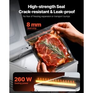 chamber vacuum sealer, dz 260a 6.5 m³/h pump rate, excellent sealing effect with automatic control, 110v kitchen packaging machine for fresh meats, fruit saver, home, commercial using