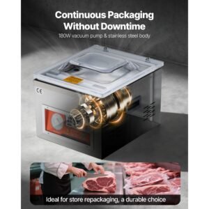 chamber vacuum sealer, dz 260a 6.5 m³/h pump rate, excellent sealing effect with automatic control, 110v kitchen packaging machine for fresh meats, fruit saver, home, commercial using