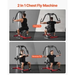 chest fly machine, upper body specialty machine for home gym, adjustable fly and reverse delt machine, for chest, back, pectoral, rear deltoid and shoulder workouts, hold up to 450lbs