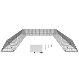 Chicken Tunnels, 236.2 x 157.5 x 24.2 inch(LxWxH) Chicken Tunnels for Yard, Portable Chicken Tunnels for Outside with Corner Frames, 2 Sets, Suitable for Chickens, Ducks, Rabbits