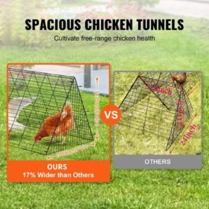 chicken tunnels, 236.2 x 157.5 x 24.2 inch(lxwxh) chicken tunnels for yard, portable chicken tunnels for outside with corner frames, 2 sets, suitable for chickens, ducks, rabbits