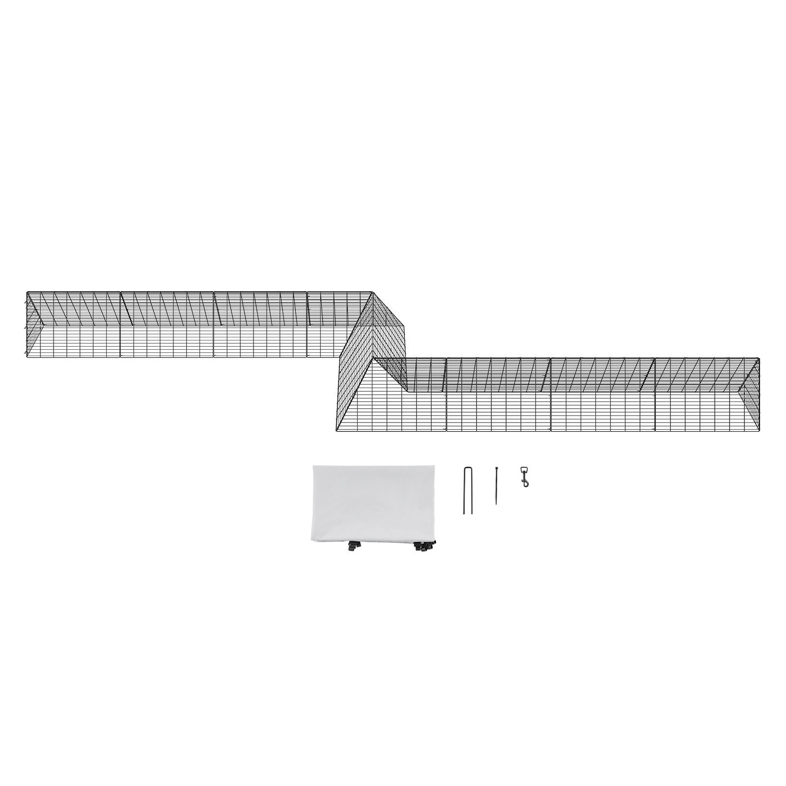 chicken tunnels, 287 x 78.7 x 24.2 inch(lxwxh) chicken tunnels for yard, portable chicken tunnels for outside with corner frames, 2 sets, suitable for chickens, ducks, rabbits