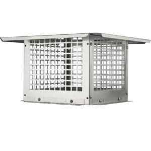 Chimney Cap, 12 x 12 inch, 304 Stainless Steel Fireplace Chimney Cover, Not Easily Toppled & Practical Accessories & Easy Installation, Fits Mesh Flue Covers Outside Clay Flue Shingles, Silver