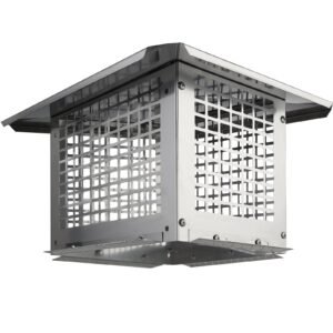 chimney cap, 13 x 9 inch, 304 stainless steel fireplace chimney cover, not easily toppled & practical accessories & easy installation, fits mesh flue covers outside clay flue shingles, silver