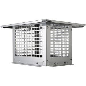 chimney cap, 13 x 9 inch, 304 stainless steel fireplace chimney cover, not easily toppled & practical accessories & easy installation, fits mesh flue covers outside clay flue shingles, silver