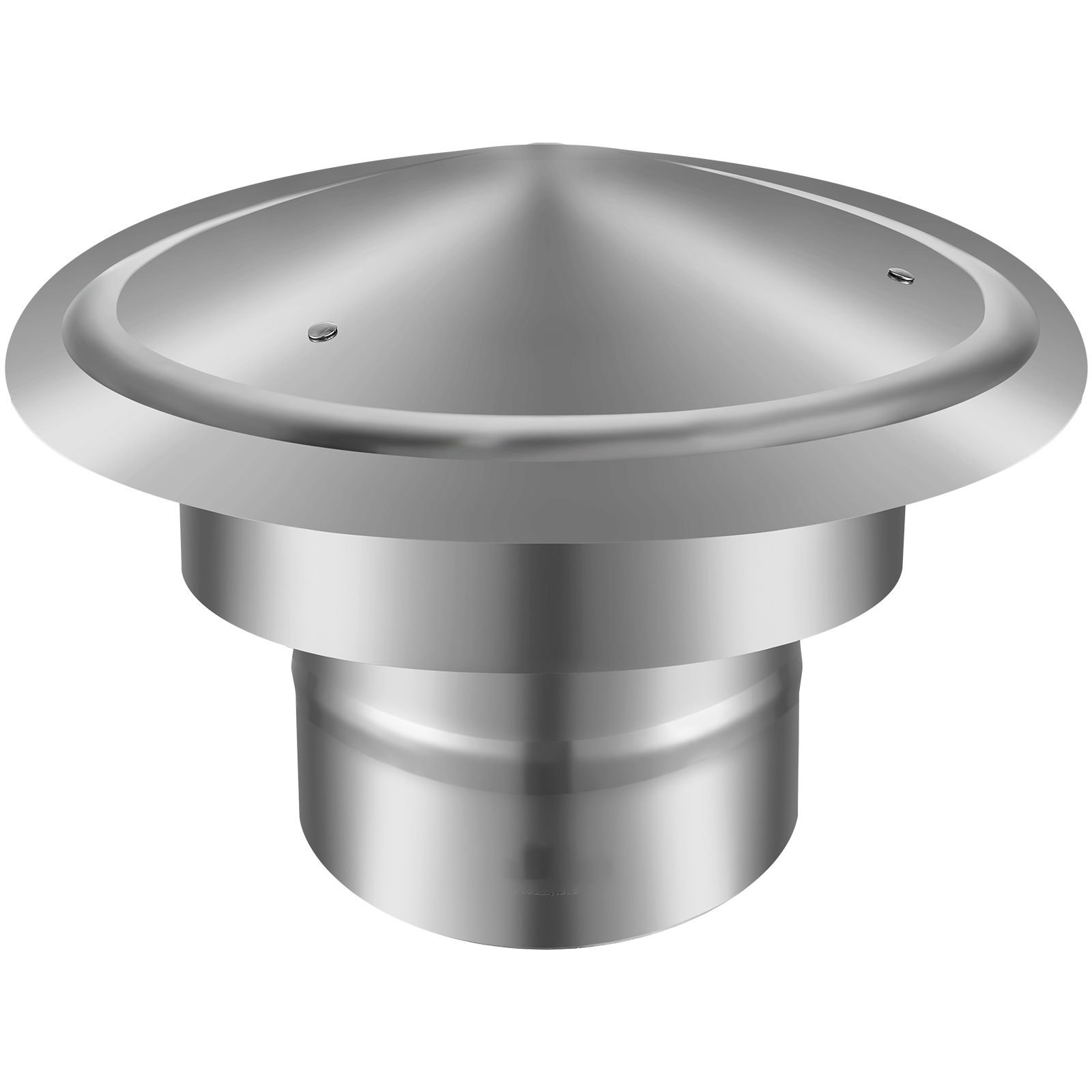 chimney cap, 6 inch, 304 stainless steel round roof rain cap, 11.81 inch increased caps, all weather & reinforced screws & easy installation, for perfect insulation vent cover outside, silver