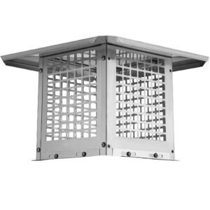 chimney cap, 9 x 9 inch, 304 stainless steel fireplace chimney cover, not easily toppled & practical accessories & easy installation, fits mesh flue covers outside clay flue shingles, silver