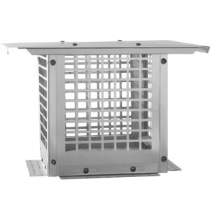 chimney cap, 9 x 9 inch, 304 stainless steel fireplace chimney cover, not easily toppled & practical accessories & easy installation, fits mesh flue covers outside clay flue shingles, silver