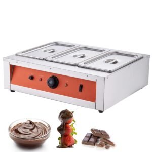 chocolate tempering machine, 26.5 lbs 3 tanks chocolate melting pot temp control 86 185 f, 1500w stainless steel electric commercial food warmer for chocolate/milk/cream melting and heating