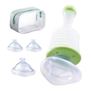 Choking Rescue Device, Portable Airway Clear Anti Choking Suction Device with 5 Multi-size Masks and 1 Storage Bag, First Aid Kit for Removing Blocked Objects, for Home, School, Travel