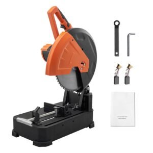 chop saw, 14"/355mm blade diameter cut off saw, 2800w 1200rpm steel cutting machine, 0 45° adjustable dry cut chop saw, miter saw for cutting metal cold cut saw for steel/rebar/iron/aluminum