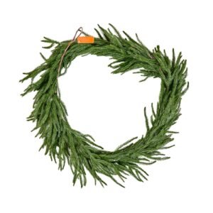 Christmas Garland, 6-FT Realistic Norfolk Pine Garland, Evergreen Real Touch Artificial Faux Greenery Garlands, for Holiday Indoor Outdoor Xmas Decoration on Table, Mantel, and Fireplace