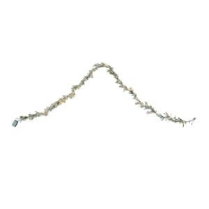 christmas garland, 9 ft realistic greenery decorated with vines, olive leaves, and berries, evergreen faux garlands with light string for indoor outdoor xmas decoration on mantel fireplace