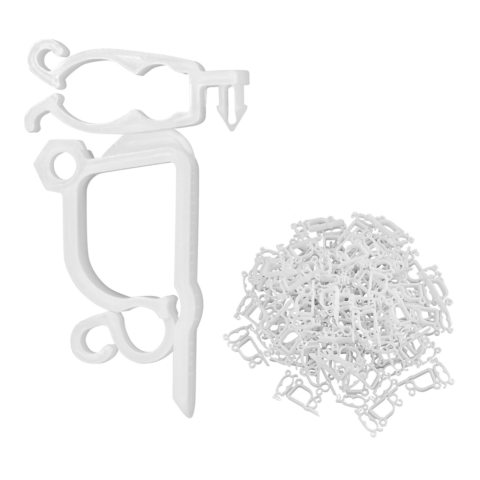 christmas light clips, 200 pack, weatherproof holiday outdoor lighting hanging hooks, mount to shingles & gutters, for c3, c4, mini, outside string lights, christmas decoration, no tool required