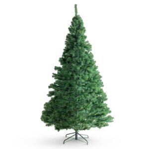Christmas Tree, 6.5ft Prelit Artificial Xmas Tree, Full Holiday Decor Tree with 450 Multi-Color LED Lights, 1227 Branch Tips, Metal Base for Home Party Office Decoration Tested to UL Standards