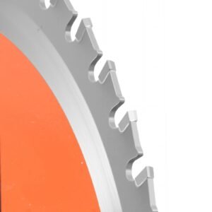 circular saw blade, 14 inch diameter, 66 sharp alloy teeth, 1 inch arbor, fine finish, metal cutting blade for circular saw, with noise reducing heat vents, for cutting steel and aluminum
