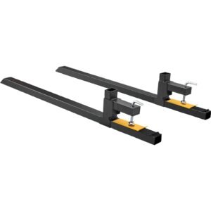 Clamp on Pallet Forks, 2000 lbs Capacity Pallet Forks, 60" Tractor Bucket Forks, Heavy Duty Front Loader Attachment for Loader Bucket, Tractor, Skid Steer, Tractor Forks for Agriculture and Farm