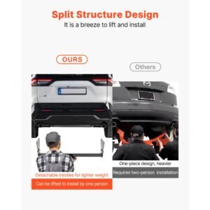 class 3 trailer hitch, 2 inch receiver, 6000 lbs, q345b steel tube frame, compatible with 2020 2024 toyota rav4, multi fit hitch to receive ball mount, cargo carrier, bike rack, tow hook, black