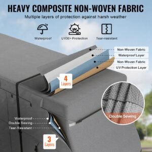 class a rv cover, 40 43 ft motorhome cover, non woven fabric motorhome rv cover, waterproof, windproof and rip stop, camper cover with storage bag, repair patches, straps and tire covers