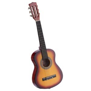 classical guitar, 30 inch, wood classical guitar starter kit for beginners, with nylon strings, gig bag, strap, tuner, extra strings, pick, capo, basswood, for kids girls boys students, sunburst