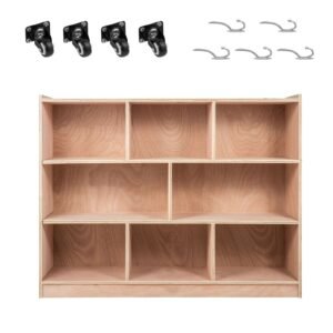 classroom storage cabinet plywood 8 section preschool storage shelves 36 inch high classroom cabinet storage with casters